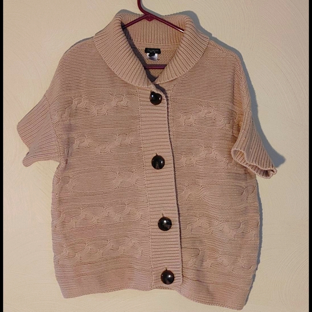 Tan cable-stitch cardigan
